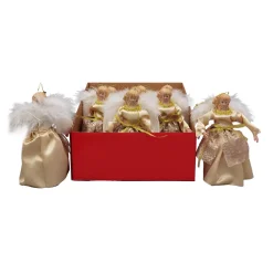 Christmas Forever ANGEL ORN. 7″ CHAMPAGNE/GOLD 9PC/DISPLAY BOX