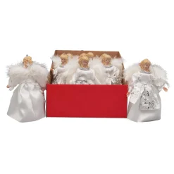 Hot Christmas Forever ANGEL ORN. 7″ SILVER/WHITE 9PC/DISPLAY BOX