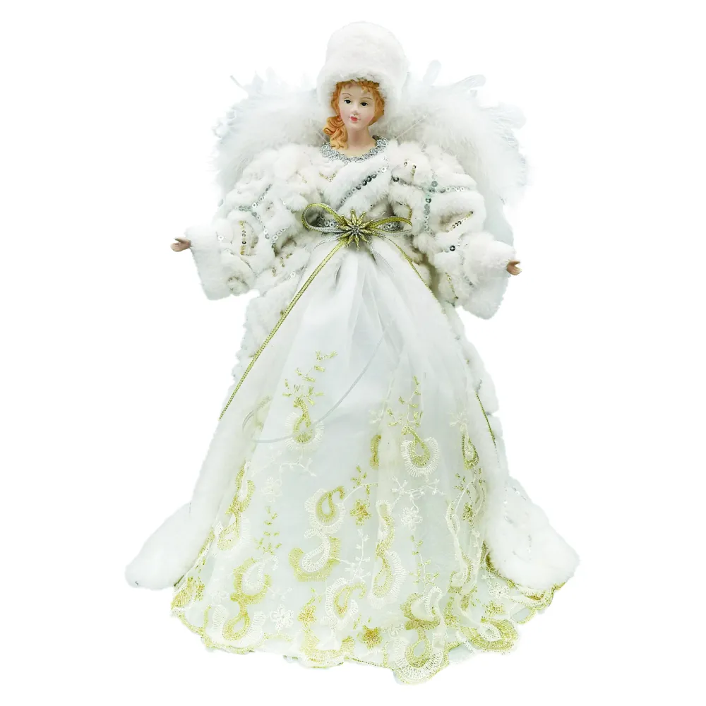Christmas Forever ANGEL TREE TOP 16″ GOLD/ SILVER