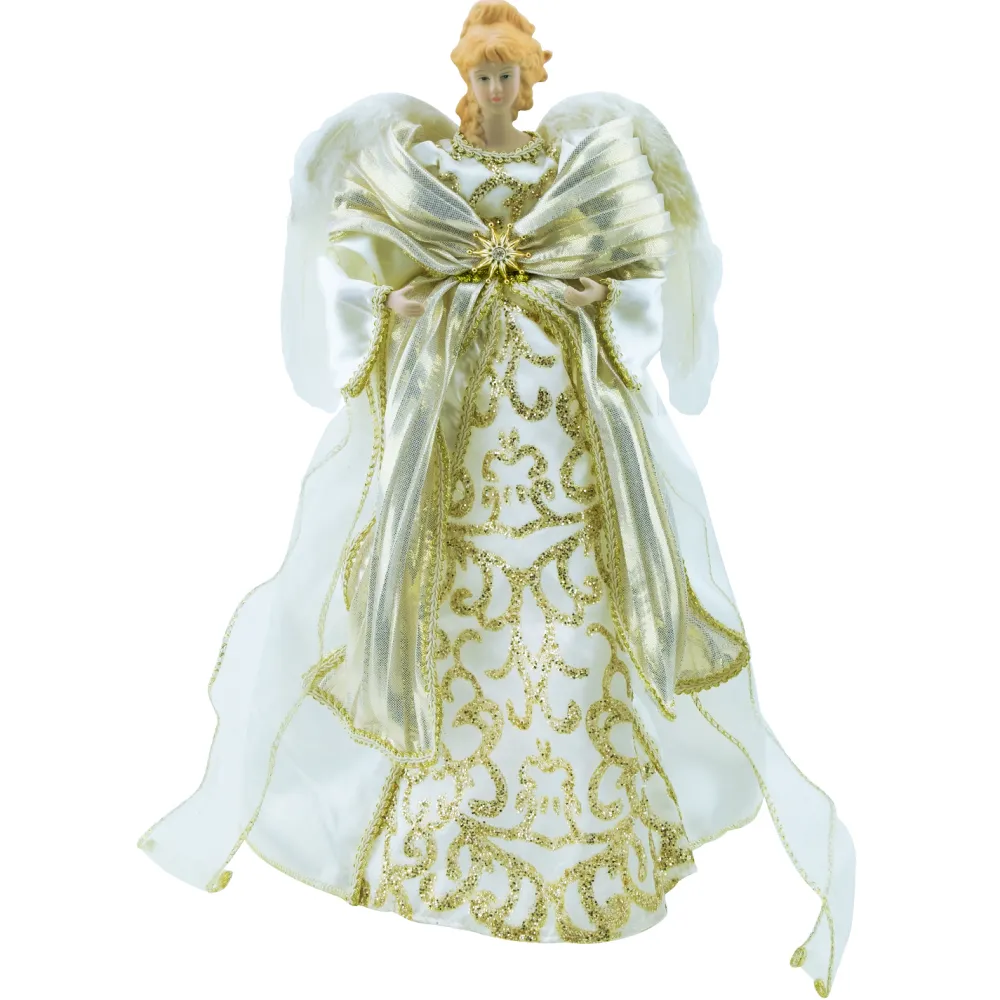 Outlet Christmas Forever ANGEL TREE TOP 17″ IVORY/GOLD