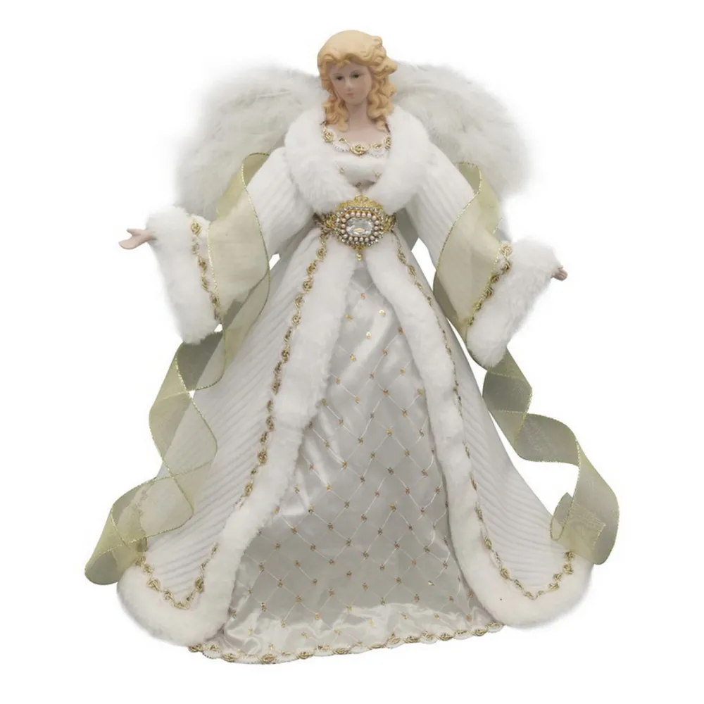 Online Christmas Forever ANGEL TREE TOP 16″ IVORY/GOLD