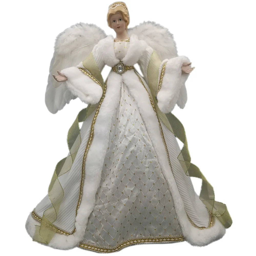 Hot Christmas Forever ANGEL TREE TOP 24″ IVORY/GOLD
