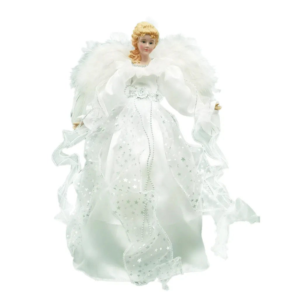 Sale Christmas Forever ANGEL TREE TOP 16″ SILVER/WHITE W/ LED LIGHTS