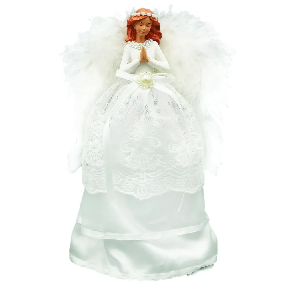 Christmas Forever ANGEL TREE TOP 11″ WHITE