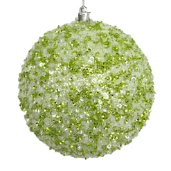 Discount Christmas Forever BALL CLEAR BEAD & SEQUIN 100MM MINT GREEN/ WHITE