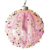Hot Christmas Forever BALL DECOR PINK 80MM MELLON W/ MULTI CANDY SPRINKLE