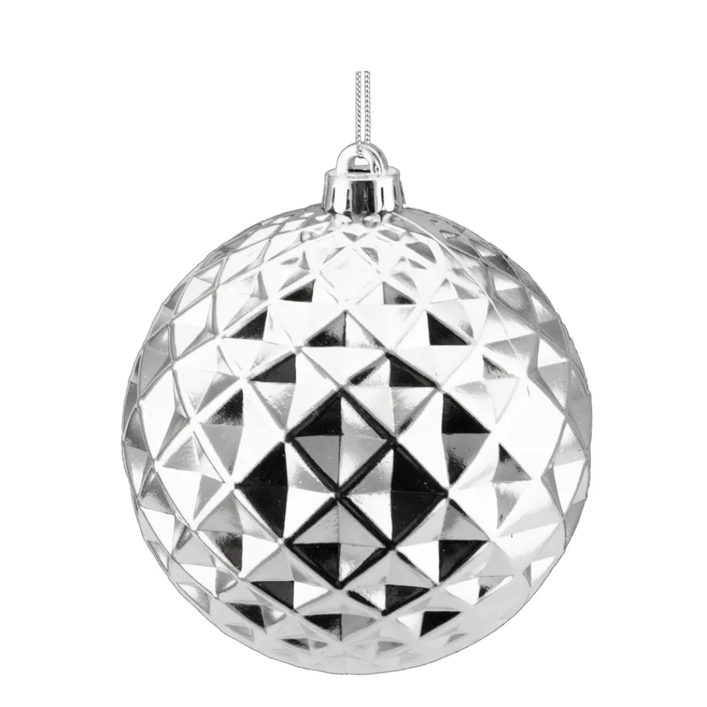Clearance Christmas Forever BALL DIAMOND CUT 150MM SHINY SILVER