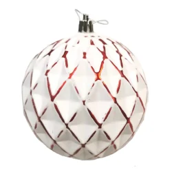 Clearance Christmas Forever BALL DIAMOND LOOK 120MM WHITE/ RED