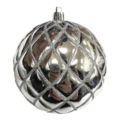 Sale Christmas Forever BALL DIAMOND PT. 100MM SHINY SILVER W/ SILVER GLTR.