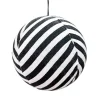 Sale Christmas Forever BALL FABRIC 4.5″ BLACK WHITE STRIPES