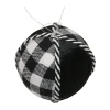 Outlet Christmas Forever BALL FABRIC BLACK/ WHITE 4″ FABRIC W/ ROPING