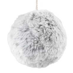 Online Christmas Forever BALL FABRIC FUR 3″ GRAY