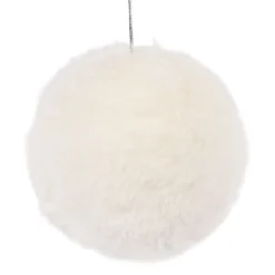 Outlet Christmas Forever BALL FABRIC FUR 4″ WHITE