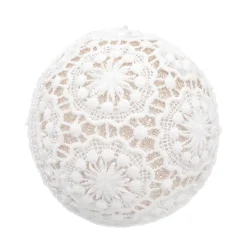 Outlet Christmas Forever BALL FABRIC LACE 4″ IVORY W/ GLITTER