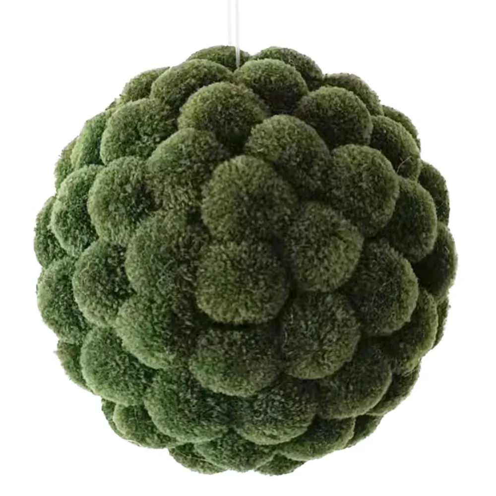 Online Christmas Forever BALL FABRIC POM POMS 5″ GREEN