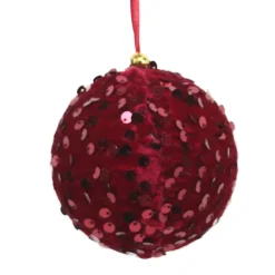 New Christmas Forever BALL FABRIC SEQUIN 3″ BURGUNDY