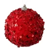 Christmas Forever BALL FABRIC SEQUIN 100MM RED