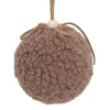Clearance Christmas Forever BALL FABRIC WOOL 3″ BROWN/NATURAL