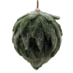 New Christmas Forever BALL FELT GREEN 4″ FROSTED LOOKED
