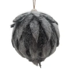 Sale Christmas Forever BALL FELT GREY 4″ FROSTED LOOKED
