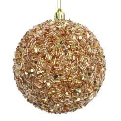 Discount Christmas Forever BALL GLITTER & BEAD 100MM ROSE GOLD