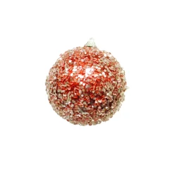 Clearance Christmas Forever BALL GLITTER & ICE 90MM RED