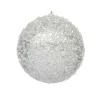 Clearance Christmas Forever BALL GLITTER & ICE 150MM SILVER