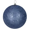 Discount Christmas Forever BALL GLITTER 100MM ANTIQUE BLUE