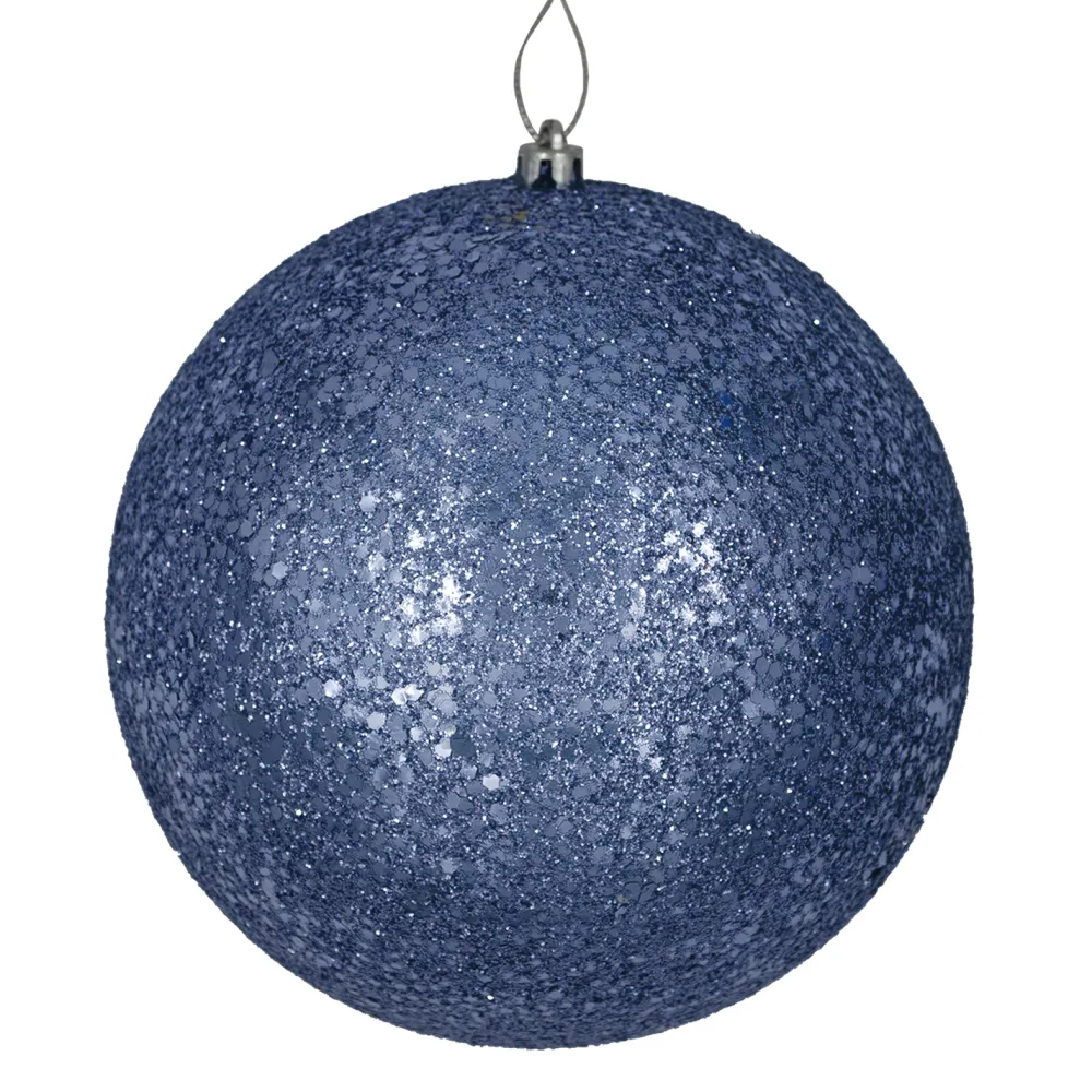 Discount Christmas Forever BALL GLITTER 100MM ANTIQUE BLUE