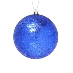 Clearance Christmas Forever BALL GLITTER 100MM BLUE MIDNIGHT