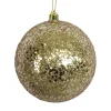 Outlet Christmas Forever BALL GLITTER 100MM CHAMPAGNE GOLD