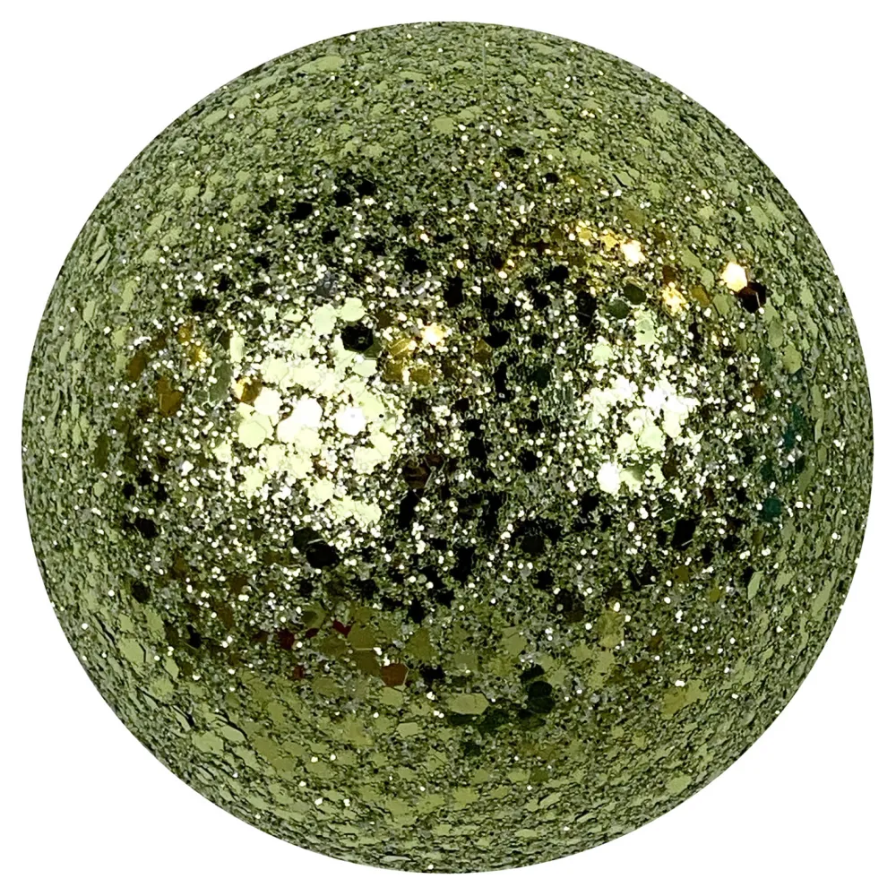 Outlet Christmas Forever BALL GLITTER 100MM OLIVE GREEN