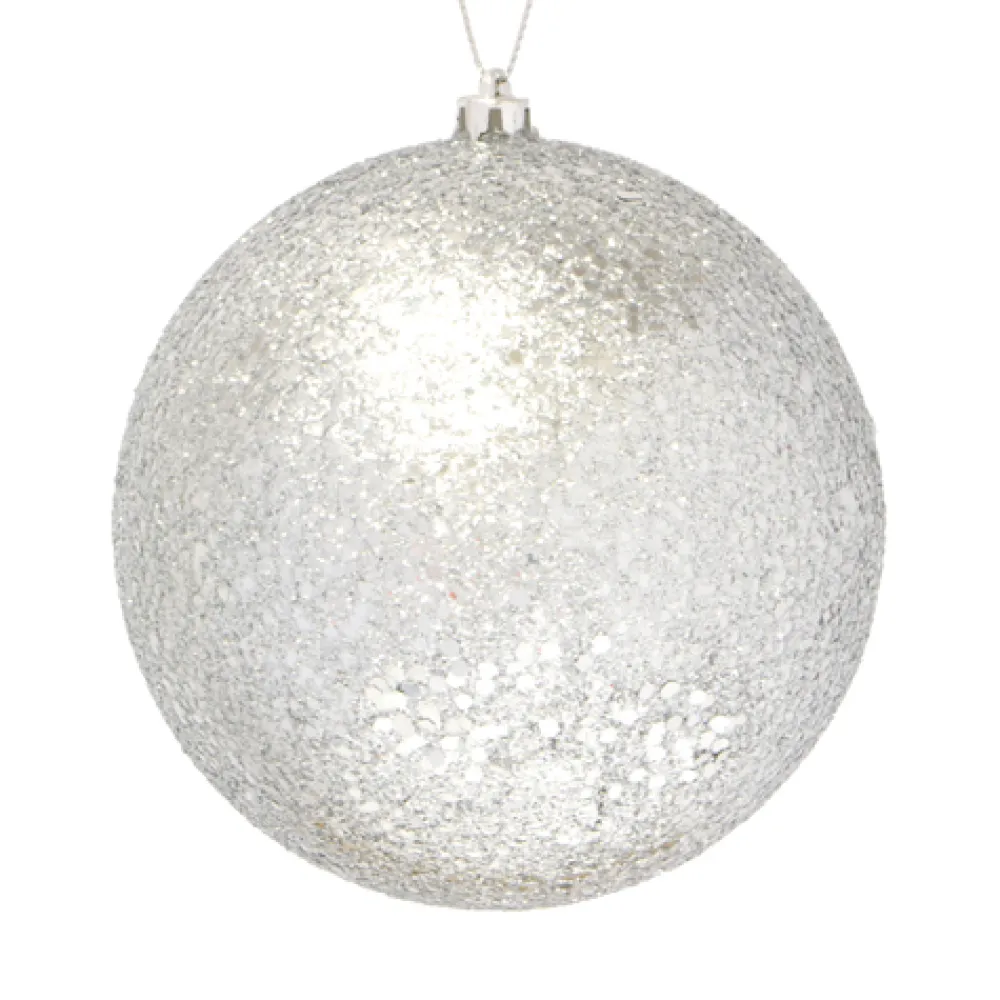 Christmas Forever BALL GLITTER 120MM SILVER