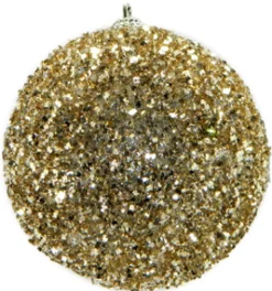 Best Christmas Forever BALL GLITTER-3D 105MM CHAMPAGNE