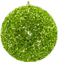 Best Christmas Forever BALL GLITTER-3D 105MM GREEN CHARTREUSE