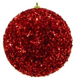Best Christmas Forever BALL GLITTER-3D 105MM RED