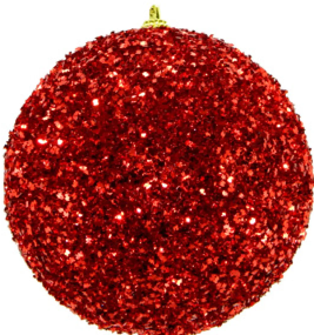Discount Christmas Forever BALL GLITTER-3D 125MM RED