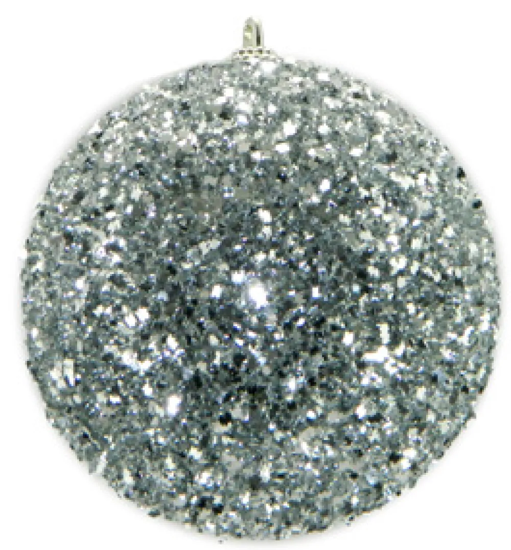 Best Christmas Forever BALL GLITTER-3D 105MM SILVER