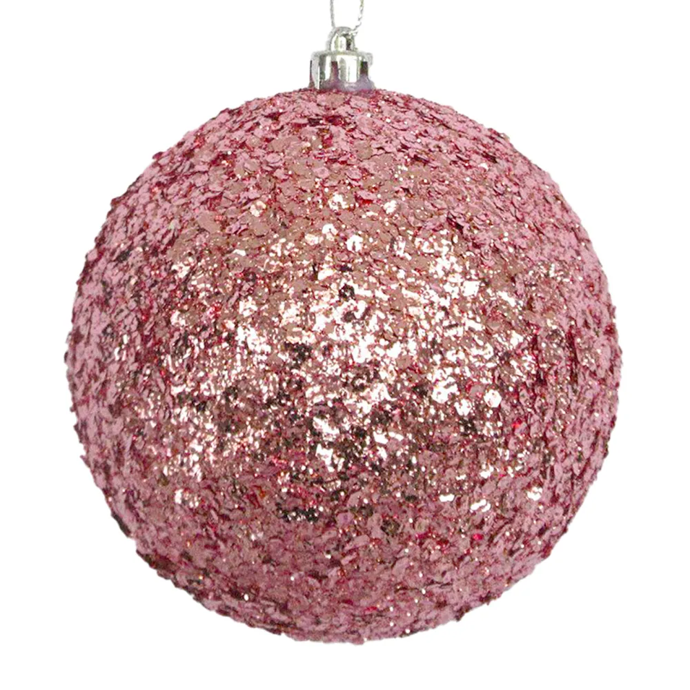 New Christmas Forever BALL GLITTER-MIXED 100MM MAUVE