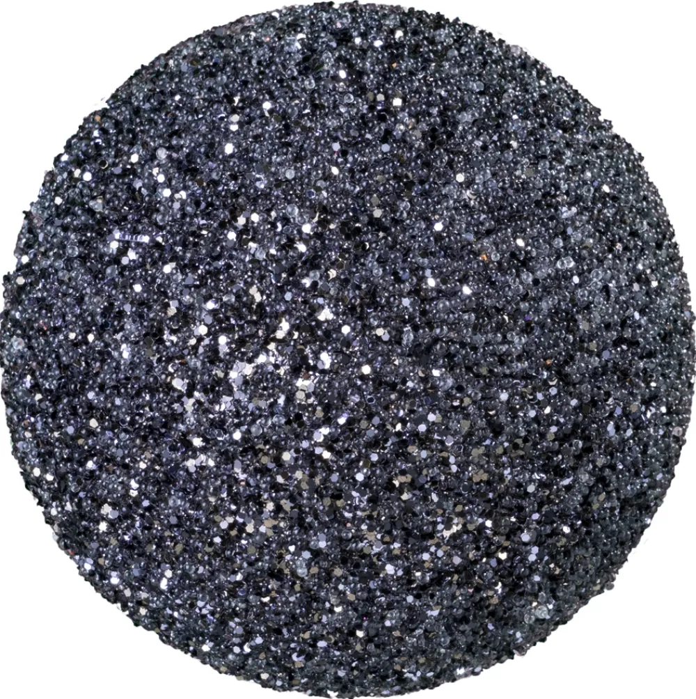 Christmas Forever BALL ICE BEAD & GLITTER 100MM BLACK