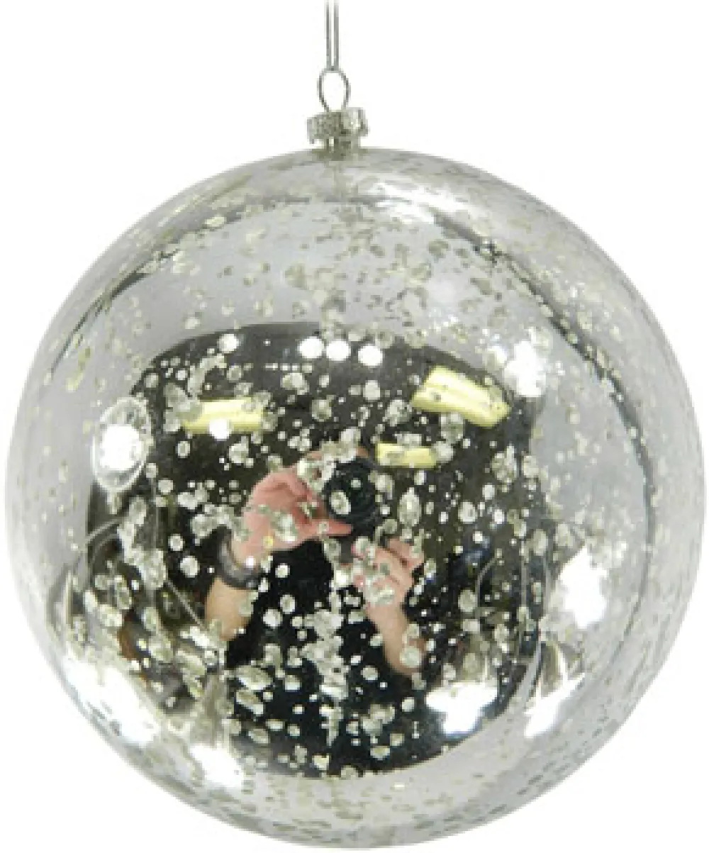Clearance Christmas Forever BALL MERCURY FINISH 150MM SILVER