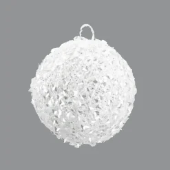 Discount Christmas Forever BALL METAL WIRE/ GLITTER 100MM WHITE
