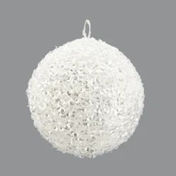Best Christmas Forever BALL METAL WIRE/ GLITTER 150MM WHITE