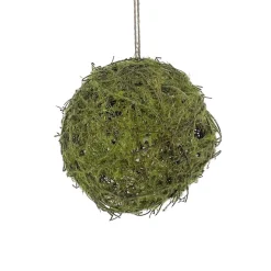 Sale Christmas Forever BALL MOSS/ TWIG 4″ GREEN W/ RATTAN