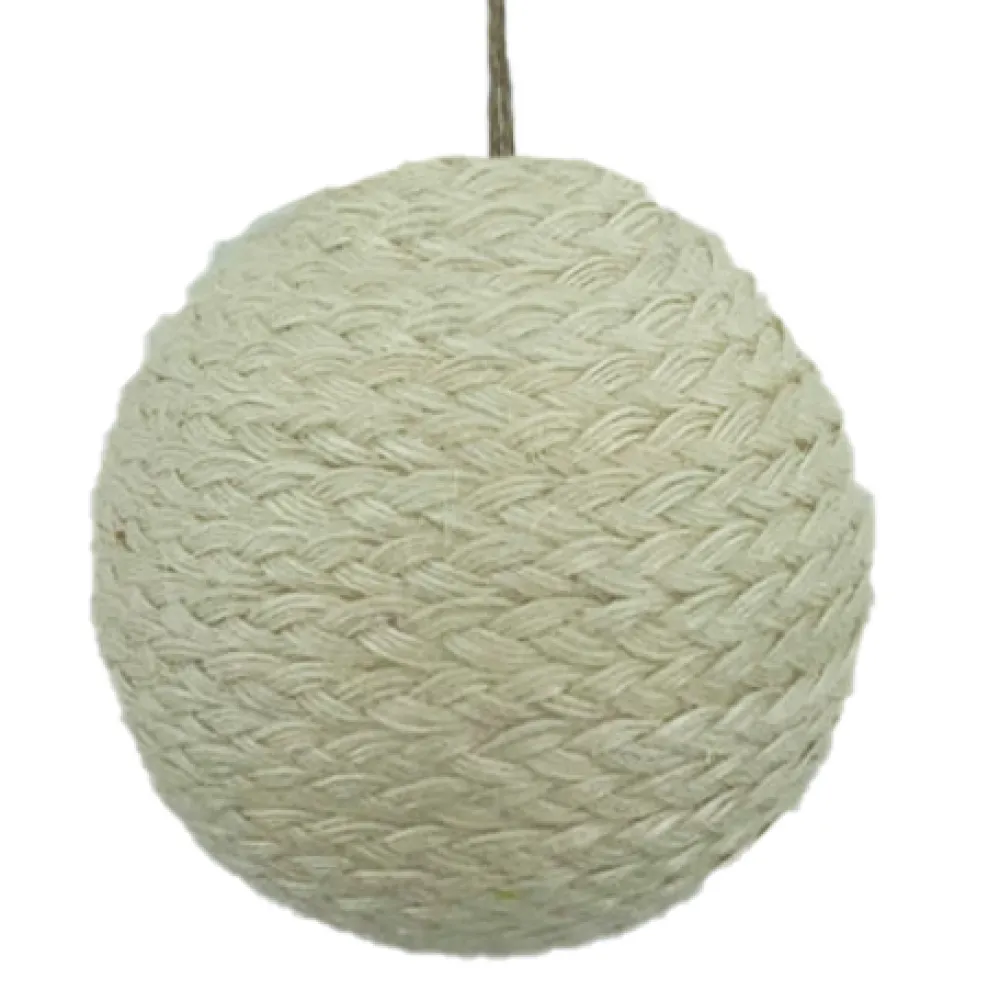 New Christmas Forever BALL NATURAL JUTE 5.5″ CREAM