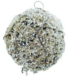 Outlet Christmas Forever BALL NATURAL JUTE ROPE 6″ W/ SNOW & ICE FROSTING