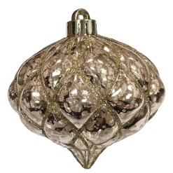 Clearance Christmas Forever BALL ONION 4.5″ SHINY ROSE GOLD DIAMOND PT. W/ RG GLTR.