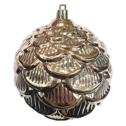Discount Christmas Forever BALL PINECONE LOOK 100MM SHINY ROSE GOLD