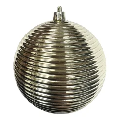 Best Christmas Forever BALL RIBBED 100MM SHINY GOLD