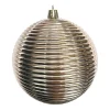 New Christmas Forever BALL RIBBED 100MM SHINY ROSE GOLD